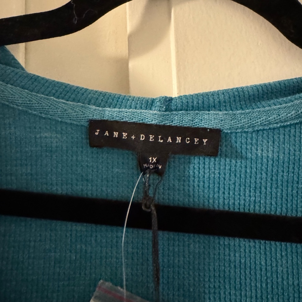 Jane + Delancey Women’s 1X Teal Hooded Top NWT - Picture 3 of 3